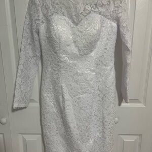 Elegant White Lace Dress